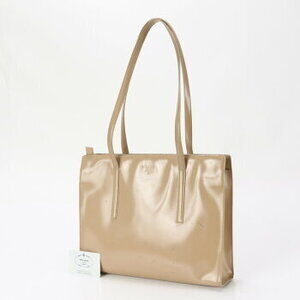 Prada leather patent bag Shoulder Pink Beige Spazzolato shoulder tote